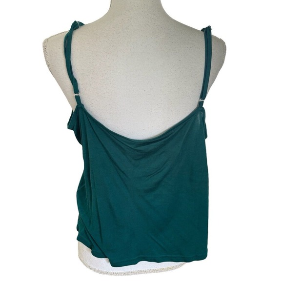 Daniel Rainn Anthropologie Solid Teal V-Neck Banded Bottom Blouse Sz XL W Tank - Picture 5 of 10